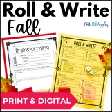 Fall Writing Activities Roll & Write Literacy or Writing C