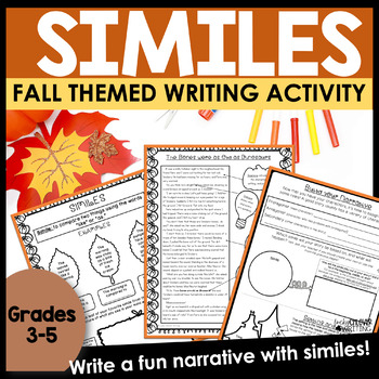 Preview of Fall Writing Activities - Similes