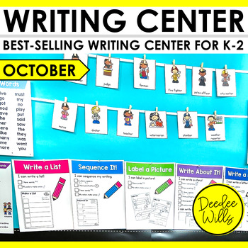 Preview of Fall Halloween Writing Center Activities Theme Paper for Kindergarten 1st Grade
