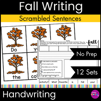 Preview of Occupational Therapy Fall Scrambled Build a Sentence Writing Activities