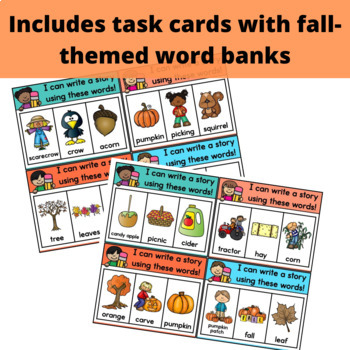 Fall Writing Center - Visual Word Bank Cards & Writing Paper by Lauren Ely
