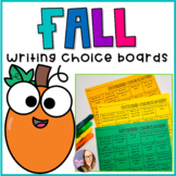 Fall Writing Choice Boards - (September, October and Novemeber)