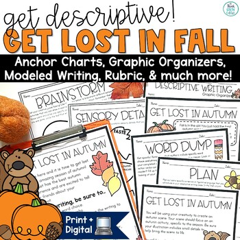 Preview of Fall Writing Descriptive Prompt November Bulletin Board Ideas
