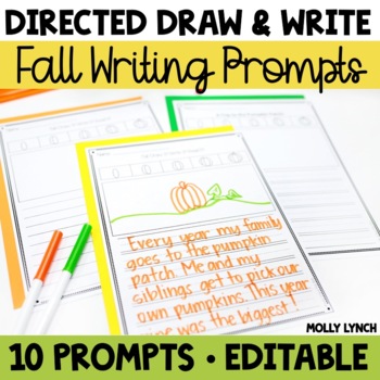 Preview of Fall Writing Fall Directed Drawing Writing Prompts Draw It! Write It! Read It!