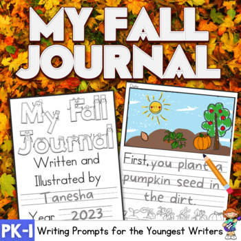 Preview of Fall Writing Journal with Prompts and Pictures for Young Writers 