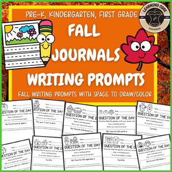 Preview of Fall Writing Prompt Journals November Writing PreK Kindergarten First TK UTK