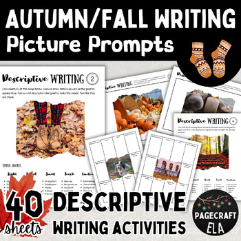 Preview of Fall Writing Prompts | Autumn Creative Writing | Differentiated Descriptions
