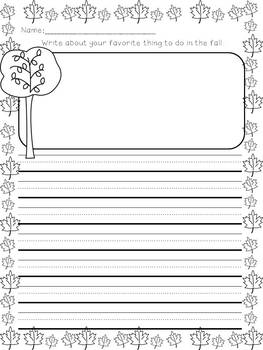 Fall Writing Prompts - Fall Themed Writing Prompts Journal (Grades K-2)