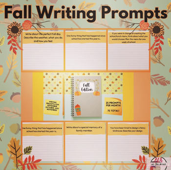 Preview of Fall Writing Prompts Digital Notebook
