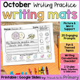 Fall Writing Prompts & Journal Activities - October Writing Center - Halloween