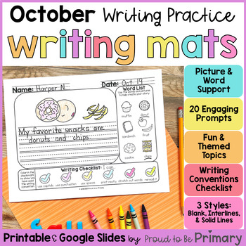 Preview of Fall Writing Prompts & Journal Activities - October Writing Center - Halloween