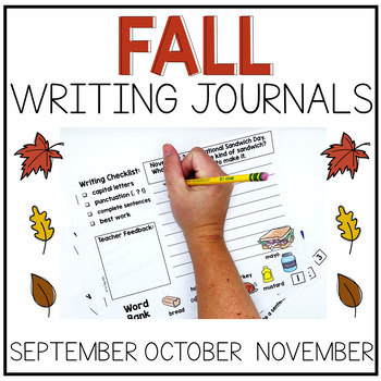 Preview of Fall Writing Prompts Journals | October November Writing Center Activities