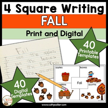 Preview of Fall Writing Prompts Kindergarten 4 Square Writing Activities First Grade