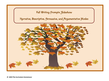 Preview of Fall Writing Prompts: Narrative, Descriptive, Persuasive, & Argumentative