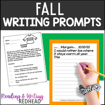 Preview of Opinion Writing Prompts Informational and Narrative Writing Prompts FALL No Prep