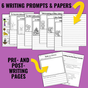 Fall Writing Prompts and Word Work - October and Halloween Google ...