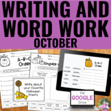 Fall Writing Prompts and Word Work - October and Halloween