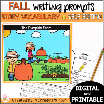 Preview of Fall Writing Prompts -  print and digital fall writing activities 