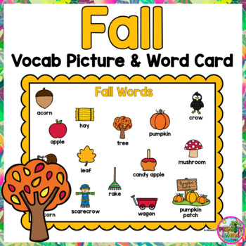 Fall Writing Center, Fall Word Wall Cards FREE