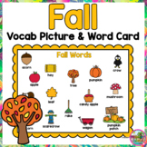 Fall Autumn Season Vocabulary Writing Center and Word Work