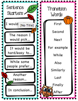 Fall Would You Rather Opinion Writing Prompts 3rd 4th Grade - The