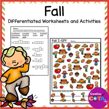 Preview of Occupational Therapy Fall Literacy Math & Writing Worksheets & Activities