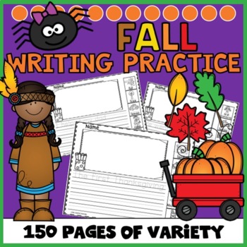 Preview of Fall Writing Picture Prompt Word Bank Beginning Writers Kindergarten First Grade