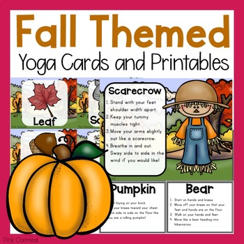 Preview of Fall Yoga Cards and Printables