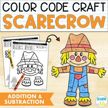Preview of Fall and Autumn Activity | Addition and Subtraction Scarecrow Craft