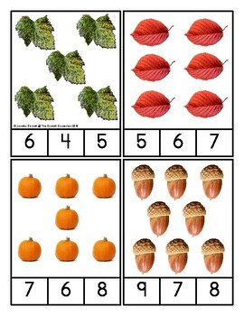 Fall and Autumn Counting Clip Cards by The Connett Connection | TpT