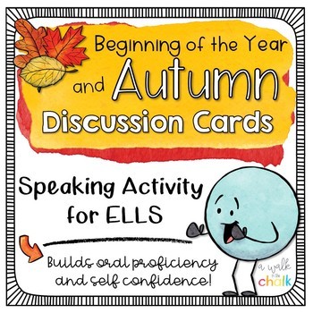 Preview of Fall and Beginning of the Year Discussion Cards | ESL Speaking Activity