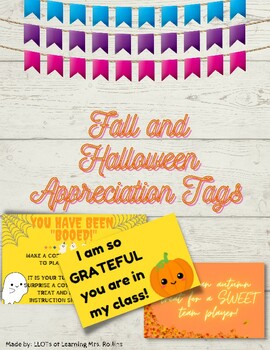 Preview of Fall and Halloween Appreciation Tags