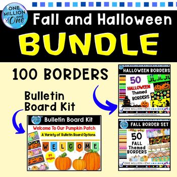 Preview of Fall and Halloween Border and Bulletin Board BUNDLE