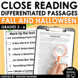 Halloween Close Reading Comprehension Passages and Questio