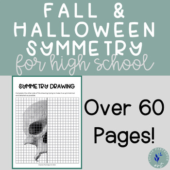 Preview of Fall and Halloween Symmetry and Grid Drawing | High School
