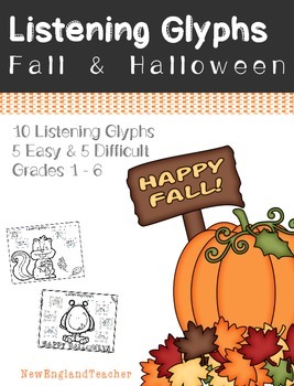 Preview of Fall and Halloween Theme Listening Glyphs for Elementary Music Students