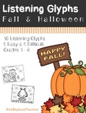 Fall and Halloween Theme Listening Glyphs for Elementary M