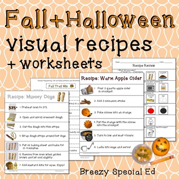 Preview of Fall and Halloween Visual Recipes for Special Education