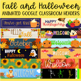 Fall and Halloween animated Google Classroom headers for O