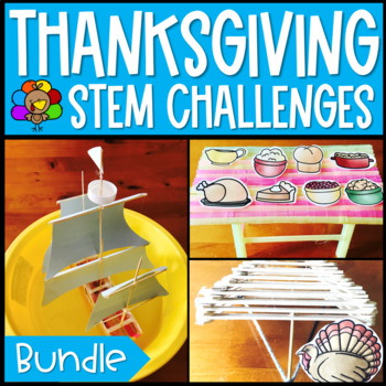Preview of Fall and November STEM Activities | Thanksgiving STEM Challenges BUNDLE