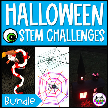 Preview of Fall and October STEM Activities | Halloween STEM Challenges BUNDLE