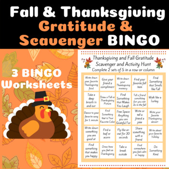 Fall and Thanksgiving Gratitude and Activity Scavenger Hunt by ...
