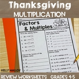 Fall and Thanksgiving Math Printables Multi Digit Multipli