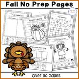 Fall and Thanksgiving No Prep Practice Pages