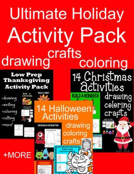 Preview of Fall and Winder HUGE HOLIDAY ACTIVITY bundle low prep sub 37 activities