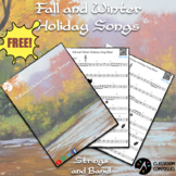 Fall and Winter Holiday Song Sheet | Concert Band and Stri