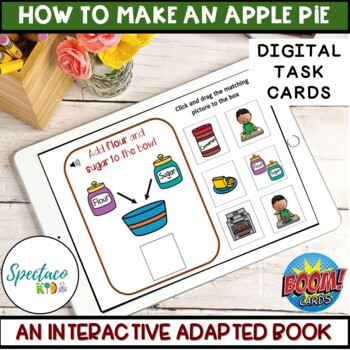 Preview of Fall apple pie interactive book for Speech Therapy and Autism BOOM CARDS