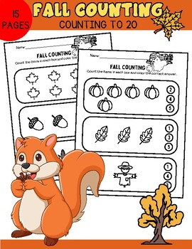 Preview of Fall / autumn Counting to 20 worksheets