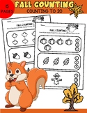 Fall / autumn Counting to 20 worksheets