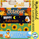 Fall autumn Google Classroom animated headers banners (inc